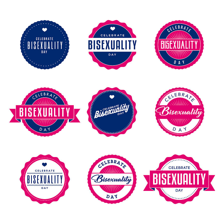 Celebrate Bisexuality Day Labels Icon Set Drawing by Bortonia