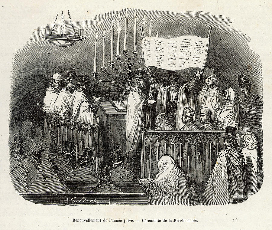 Paris Drawing - Celebrating Rosh Hashanah, The Jewish by Mary Evans Picture Library Paris Drawing - Celebrating Rosh Hashanah, The Jewish by Mary Evans Picture Library