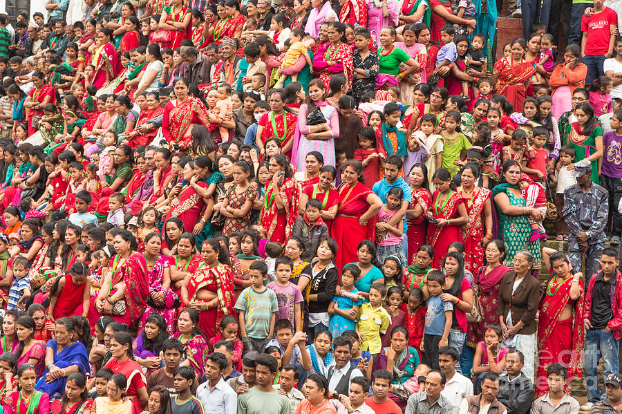 Celebrating the Teej festival in Kathmandu in Nepal Photograph by Didier Marti