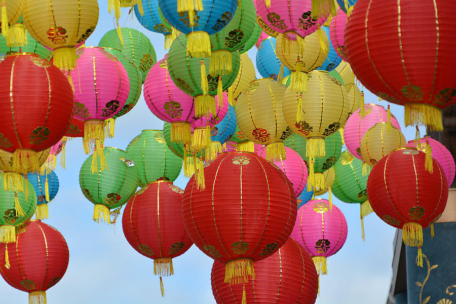 Chinese Lanterns Photograph - Celebration In The Sky 6 by Fraida Gutovich