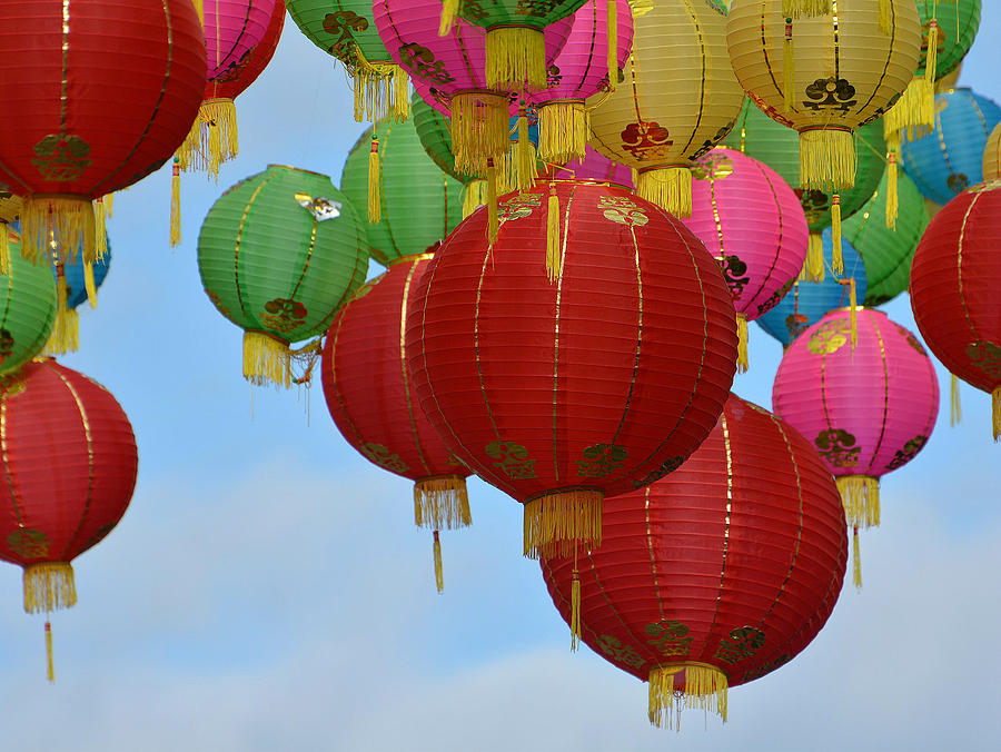 Chinese Lanterns Photograph - Celebration In The Sky 7 by Fraida Gutovich