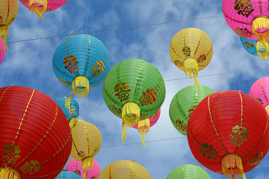 Chinese Lanterns Photograph - Celebration In The Sky 8 by Fraida Gutovich