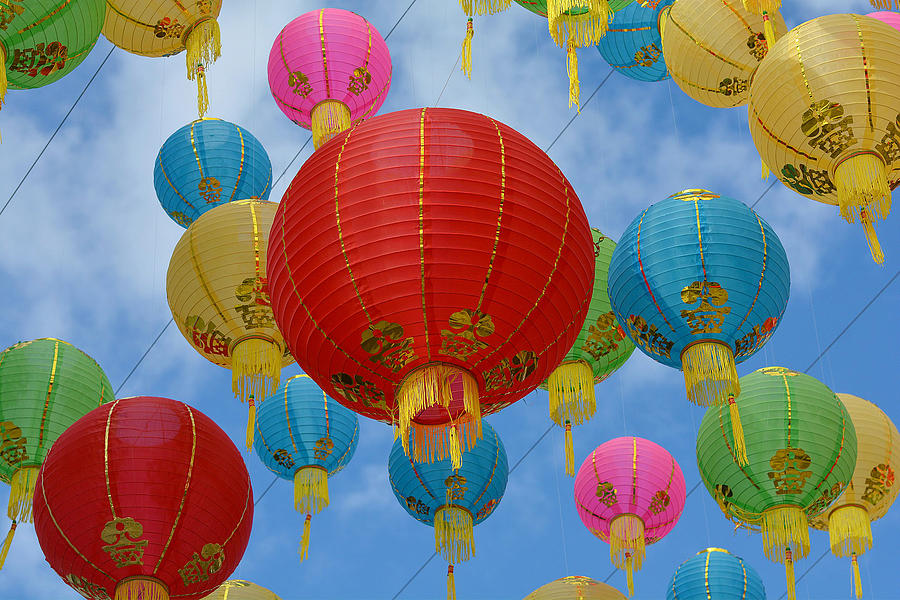 Chinese Lanterns Photograph - Celebration In The Sky 9 by Fraida Gutovich