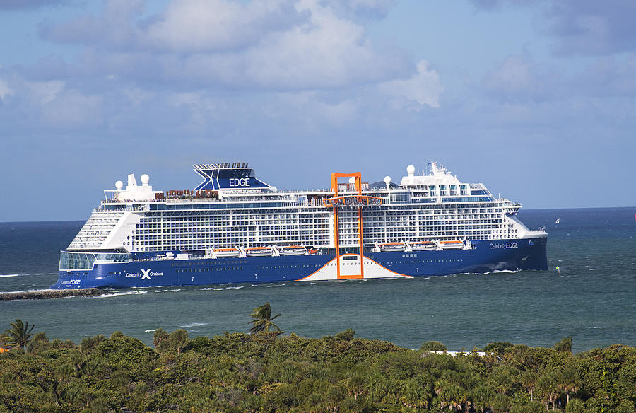 Celebrity Edge departing from Fort Lauderdale Photograph by Majaiva