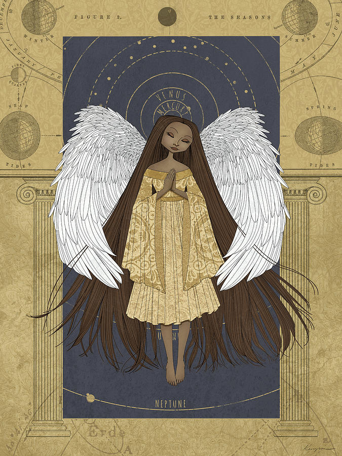 Planet Digital Art - Celestial Angel by Karyn Lewis Bonfiglio