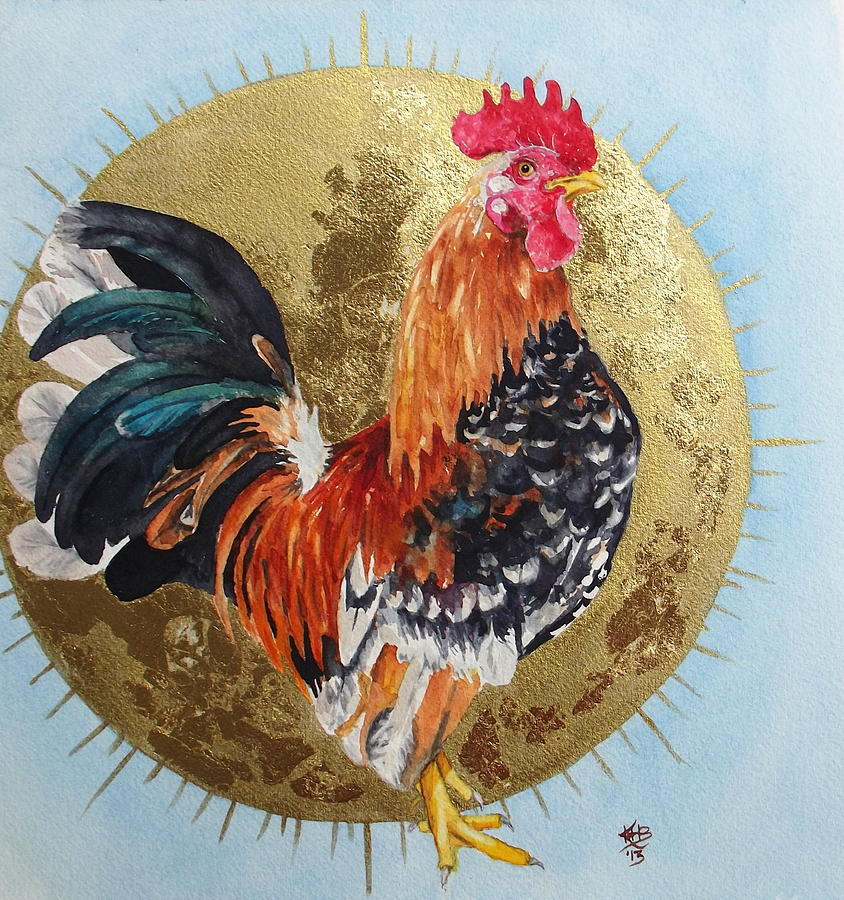 Celestial Chicken Brutus Painting by Kirsten Beitler