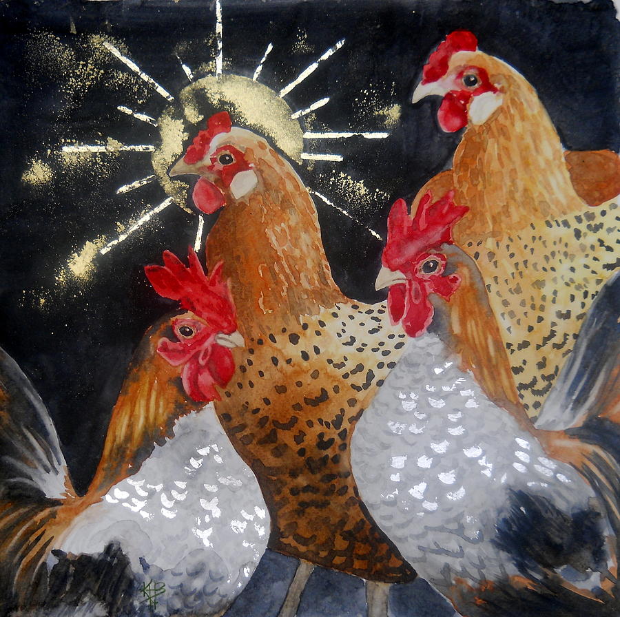Celestial Chicken I Painting by Kirsten Beitler