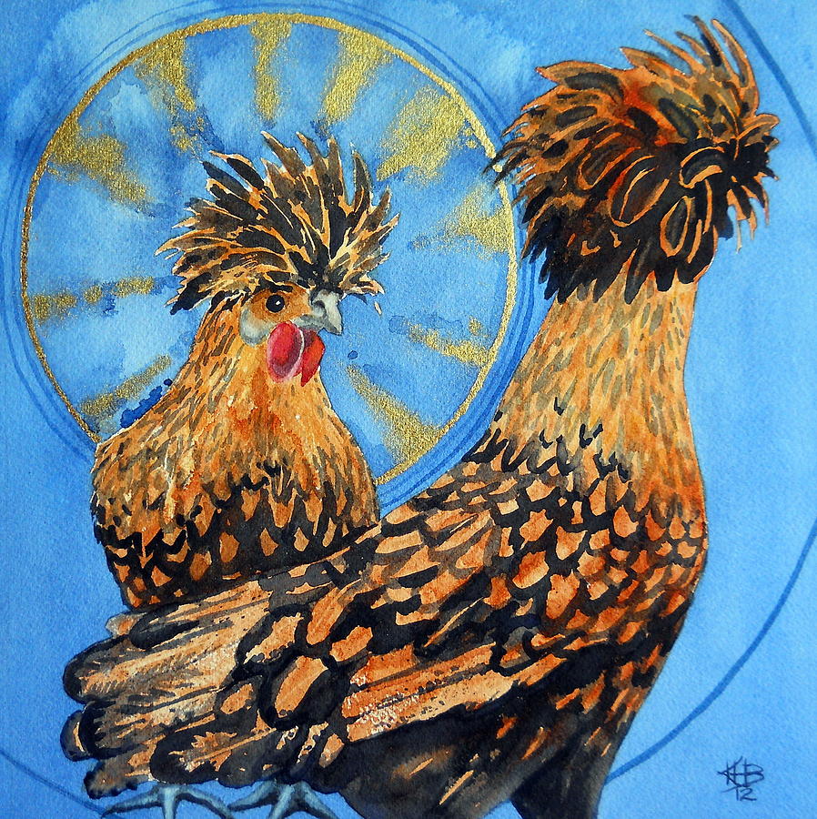 Celestial Chicken II Painting by Kirsten Beitler