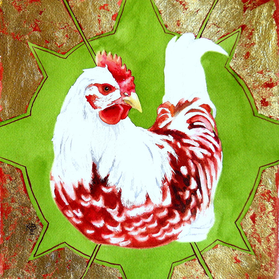 Celestial Chicken III Painting by Kirsten Beitler