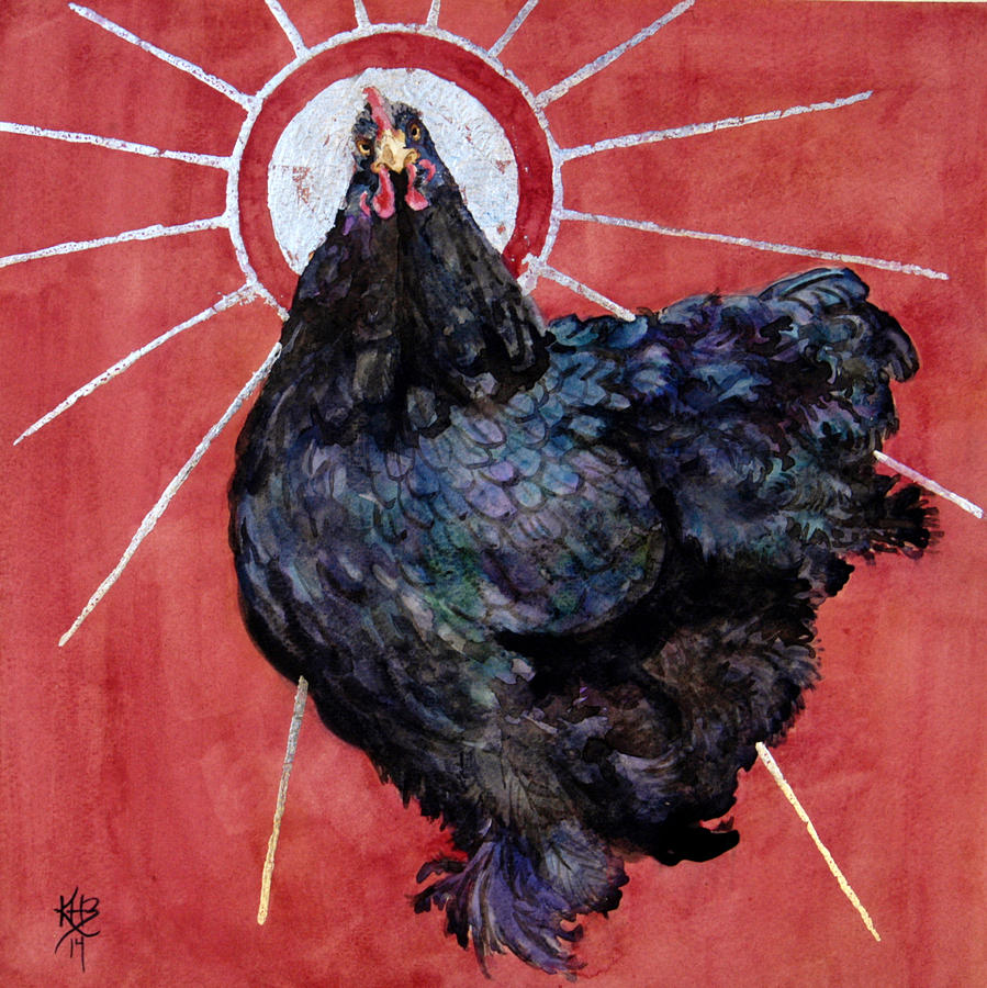 Nature Painting - Celestial Chicken IX by Kirsten Beitler