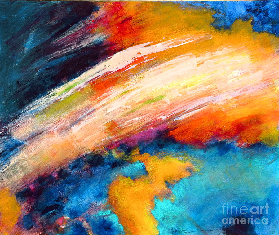 Fantasies In Space series painting. Celestial Vibrations. Painting by Robert Birkenes