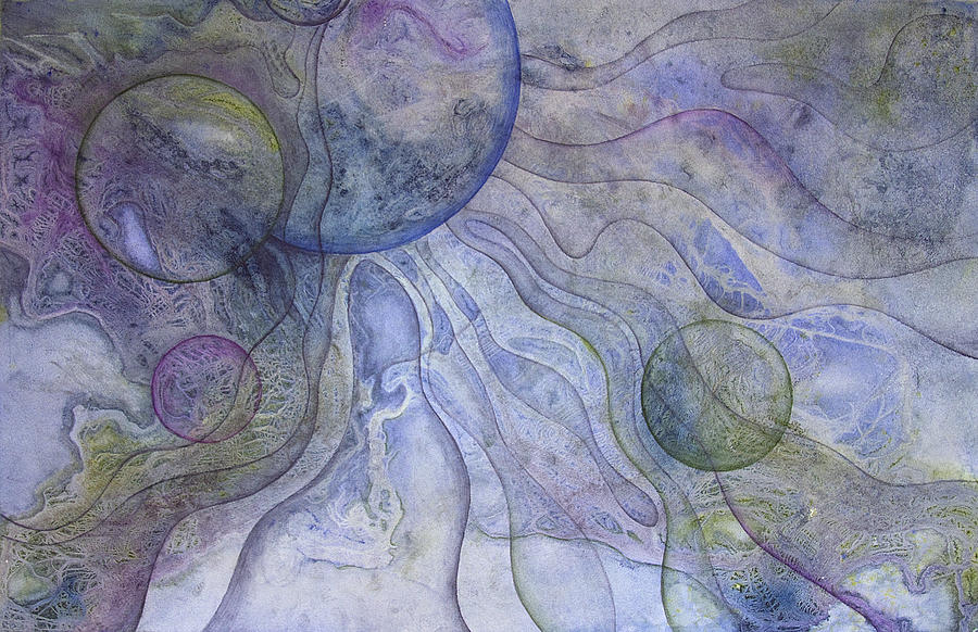 Space Painting - Celestial Matrix by Ellen Starr