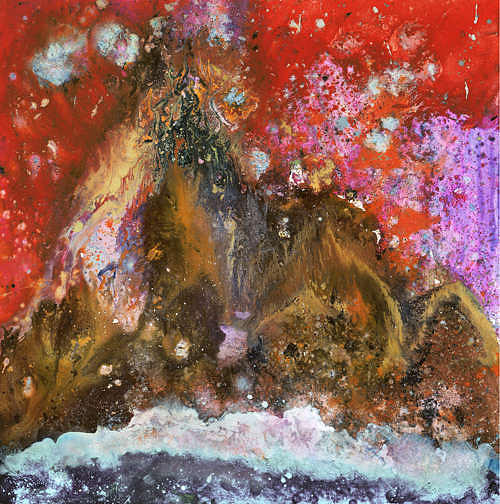 Celestial Mountain Painting by Carolyn Mary Kleefeld Pixels