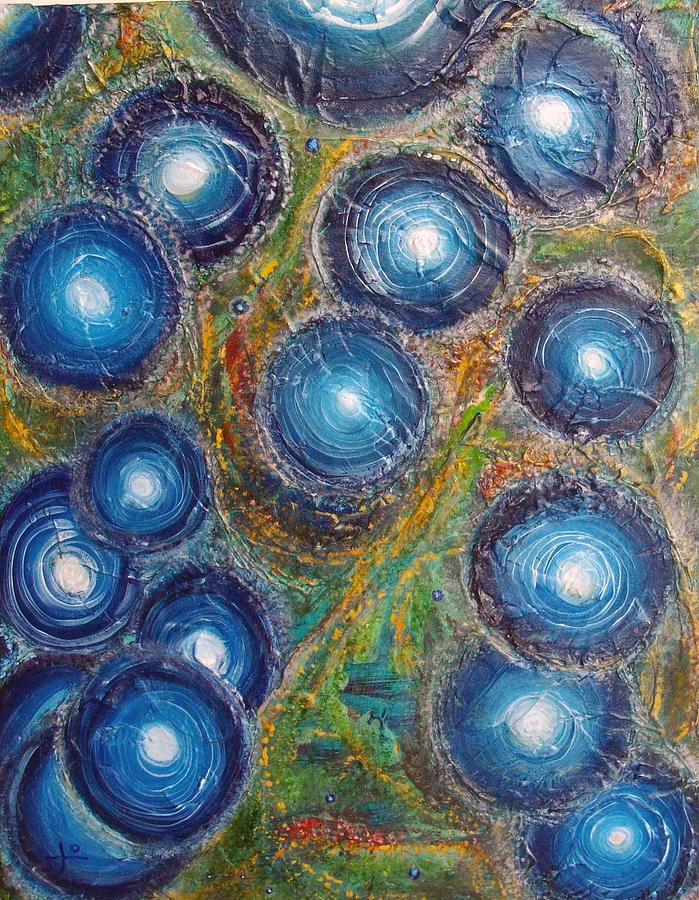 Abstract Painting - Celestial Orbs 18 by Julie OSullivan