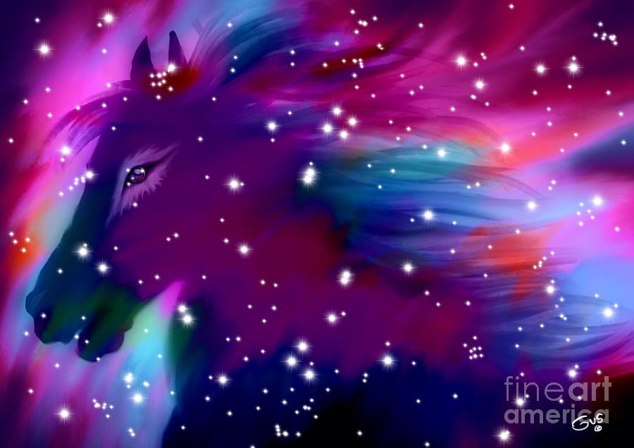 Celestial Rainbow Stallion Painting