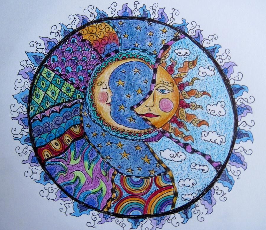 Celestial tangle Drawing by Megan Walsh