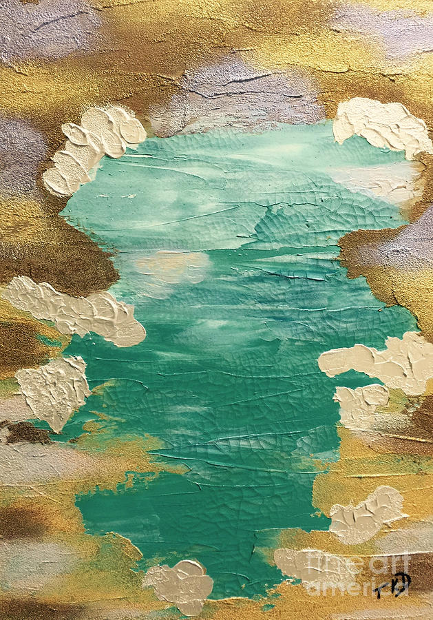 Water Painting - Celestial Waters Below by Theresa Kennedy DuPay