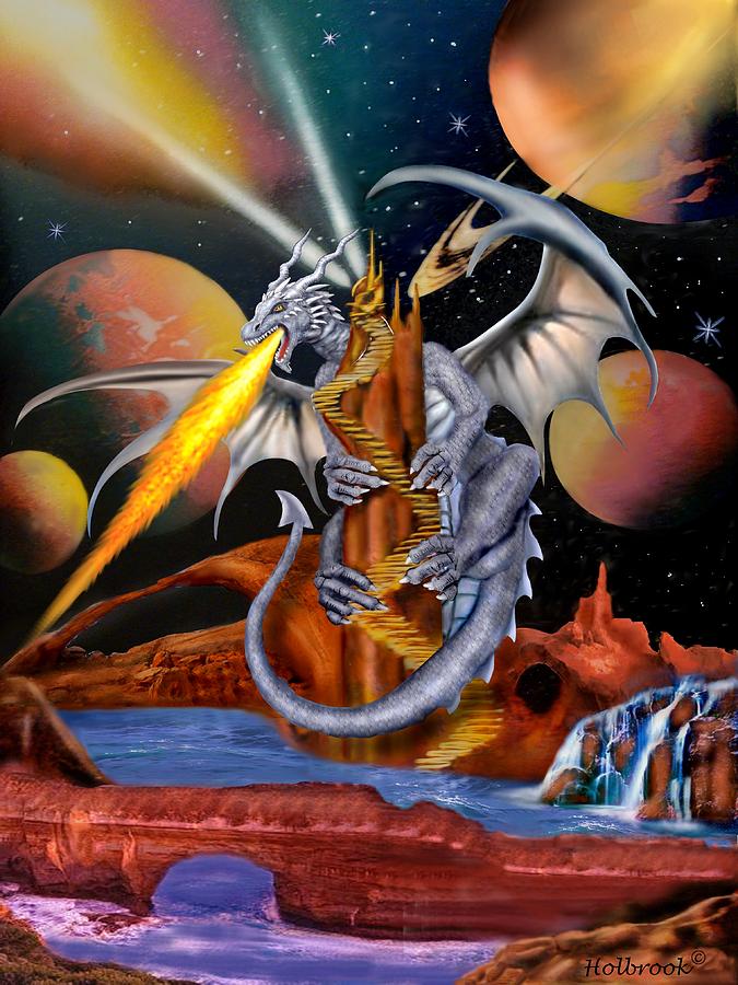 Celestian Dragon Digital Art by Glenn Holbrook