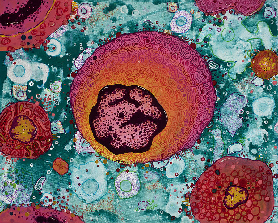 Cell Painting - Cell No.14 by Angela Canada-Hopkins