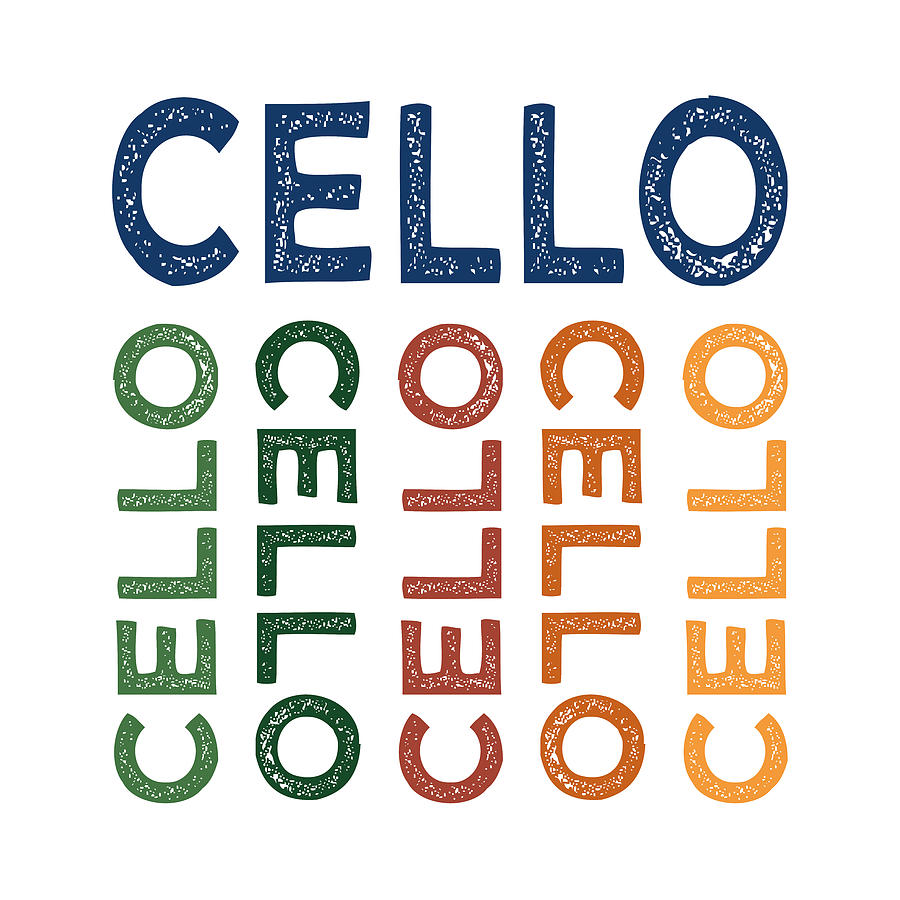 Primary Colors Digital Art - Cello Cute Colorful by Flo Karp