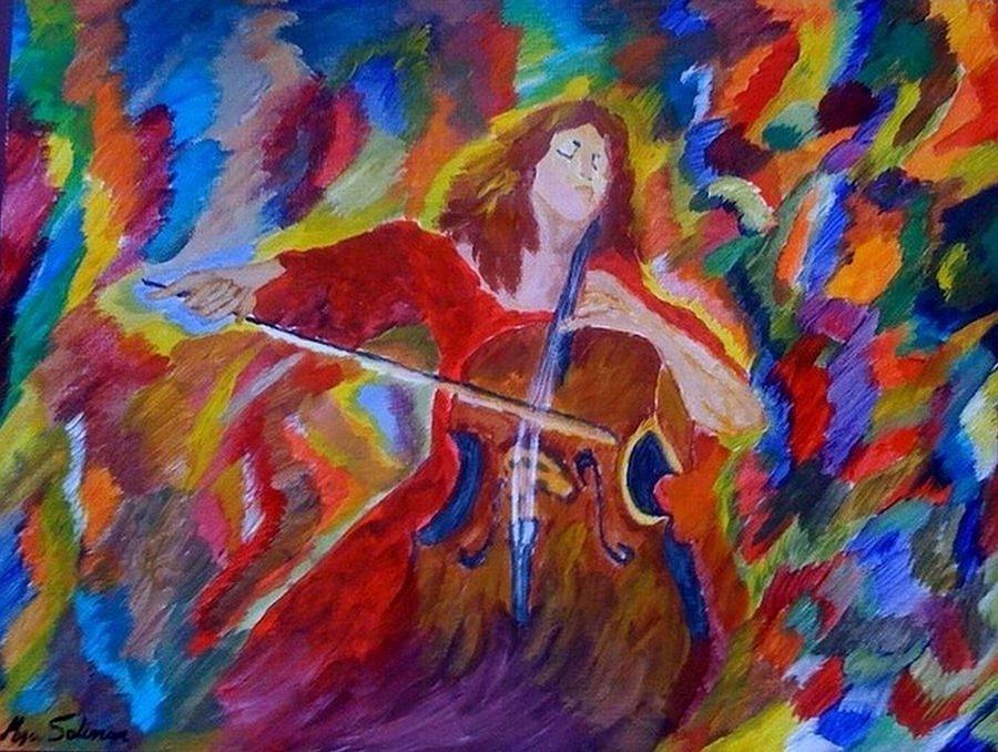Cello Painting - Cello by Mya Soliman Cello Painting - Cello by Mya Soliman