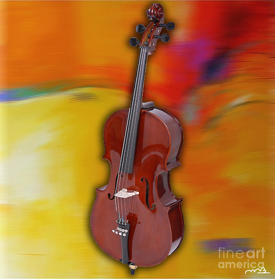Cello Painting Mixed Media by Marvin Blaine