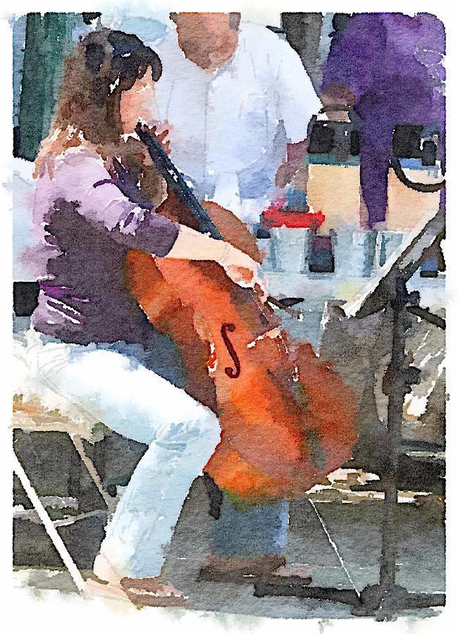 Cello Digital Art by Shannon Grissom