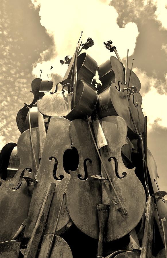 Cellos In The Sky Sepia1 Photograph