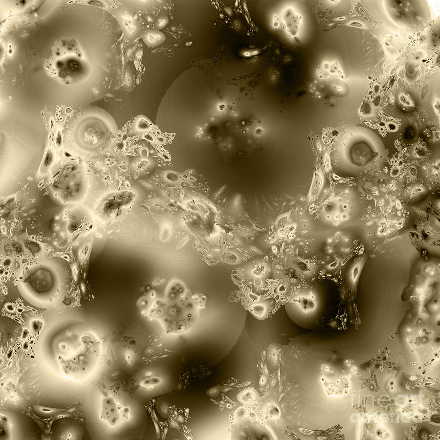 Cells Under Microscope - sepia tone Digital Art by Klara Acel