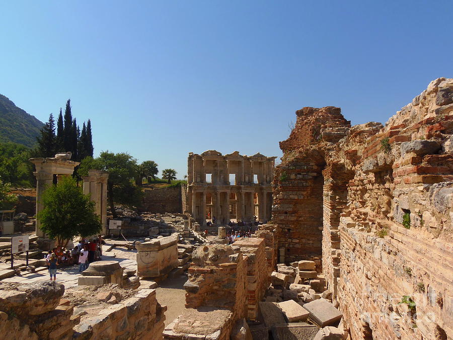 Celsius Library Ephesus Ruins Photograph by Lou Ann Bagnall