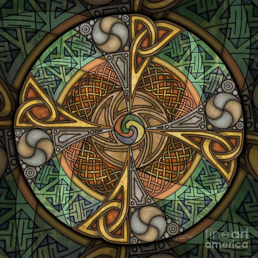 Celtic Aperture Mandala Mixed Media by Kristen Fox