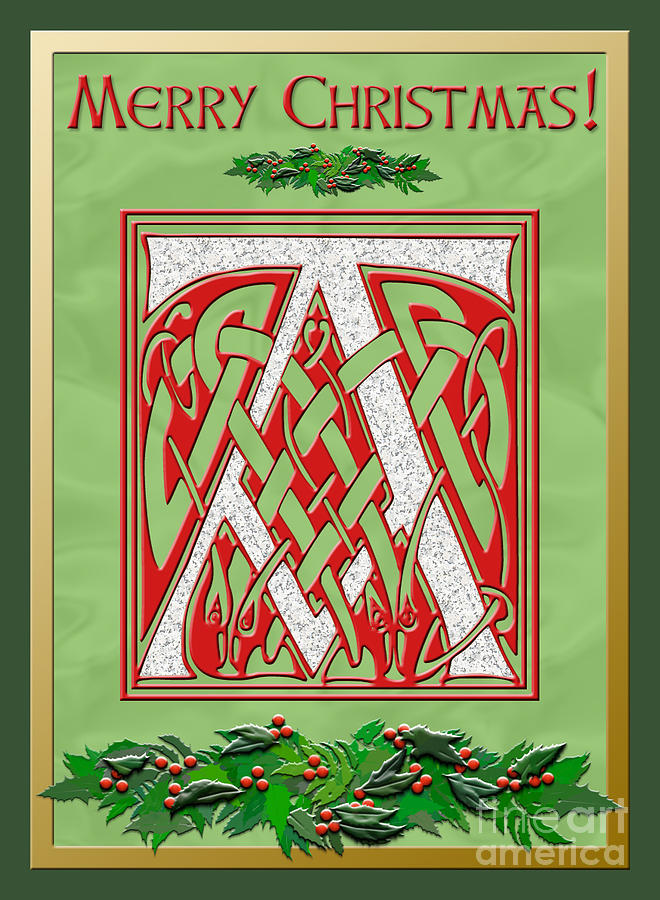 Celtic Christmas A Initial Digital Art by Melissa A Benson