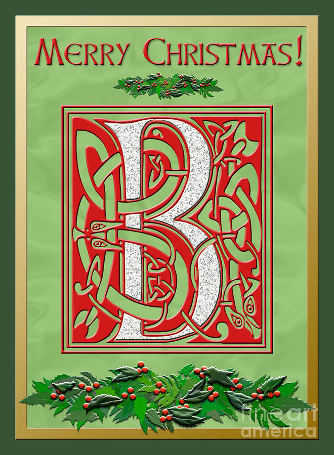 Celtic Christmas B Initial Digital Art by Melissa A Benson