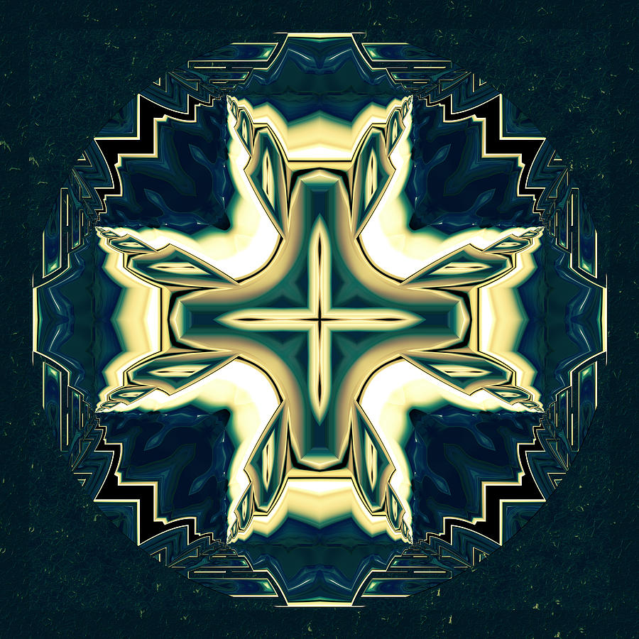 Abstract Digital Art - Celtic Cross Abstract by Georgiana Romanovna