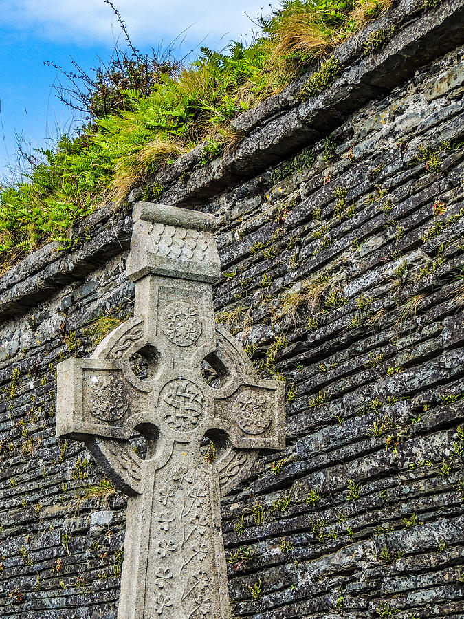 Celtic Cross at Kilmurry-Ibrickan Church Photograph by James Truett