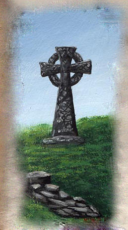 Celtic Cross Painting by Barbara McDevitt