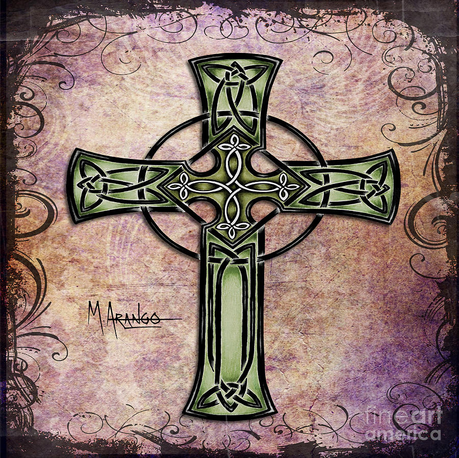 Celtic Cross Mixed Media by Maria Arango