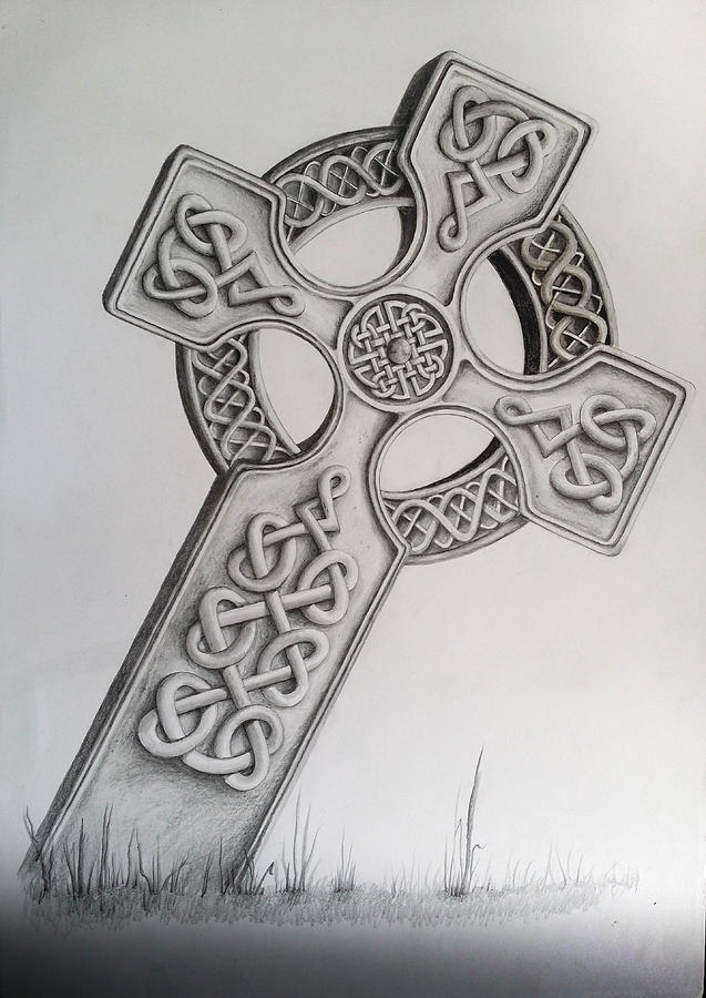 Celtic Cross Drawing by Sean Afford