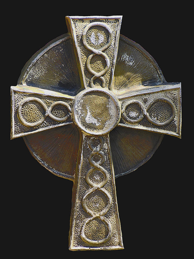 Saint Patrick Photograph - Celtic Cross Sepia by LeeAnn McLaneGoetz McLaneGoetzStudioLLCcom