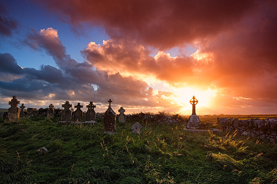 Celtic Cross Sunset Photograph by Allan Van Gasbeck