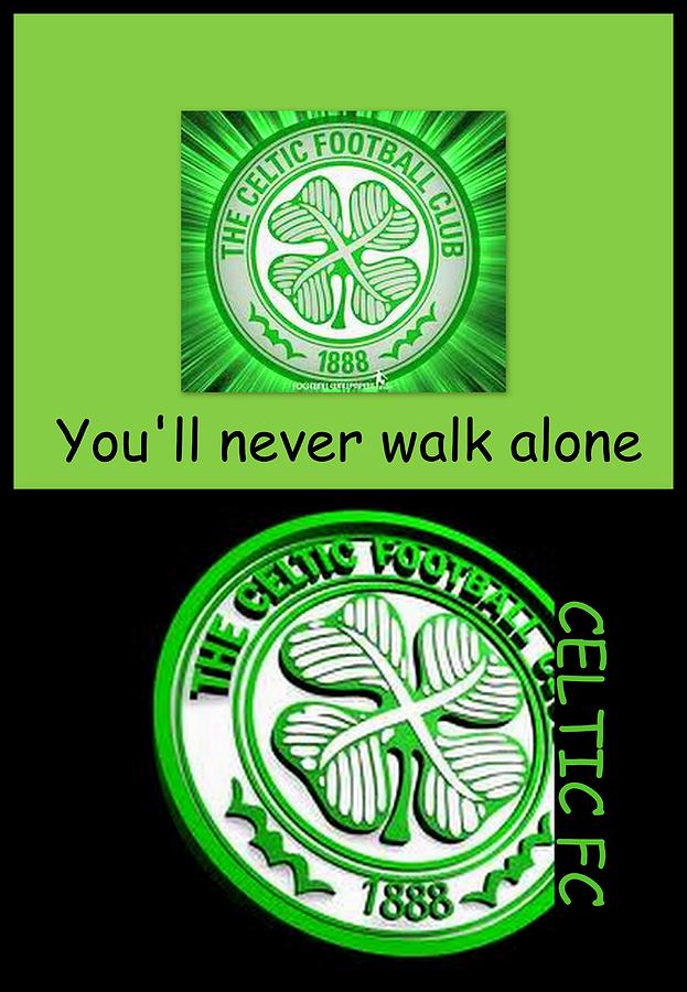 poster Glasgow Celtic You'll never walk alone art print 