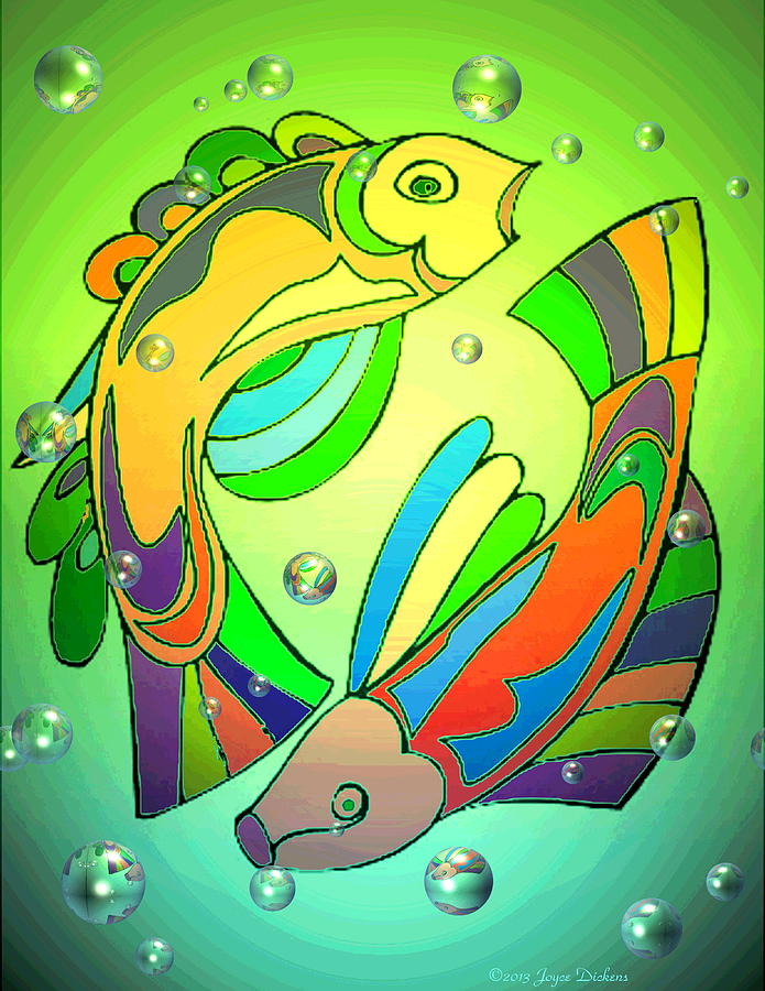Celtic Fish  4 Digital Art by Joyce Dickens