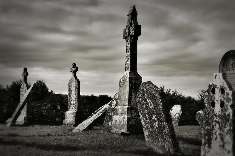 Celtic Graveyard Clonmacnoise Photograph by Nadalyn Larsen