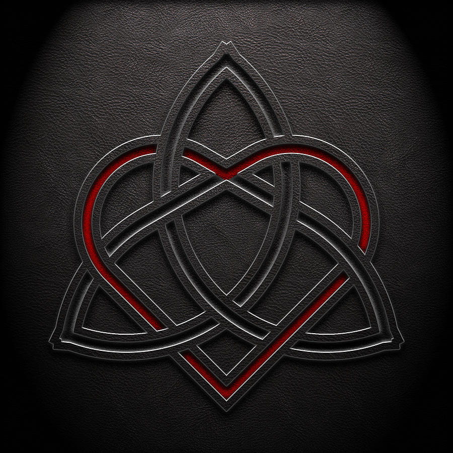 Celtic Knotwork Valentine Heart Leather Texture 1 Digital Art by Brian Carson