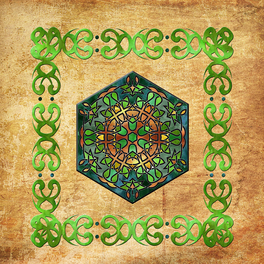 Stained Glass Diamond Celtic Symbol Digital Art by Kandy Hurley
