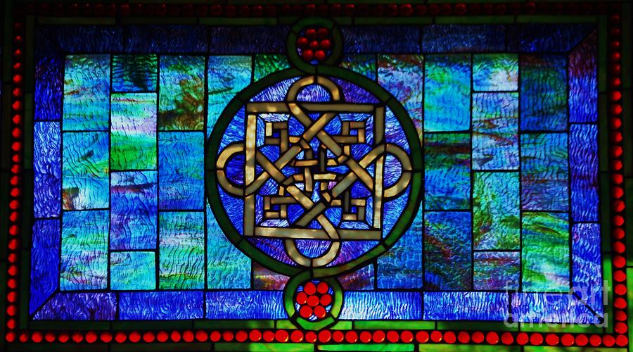 Celtic Symbolism In Stained Glass  Photograph by Marcus Dagan