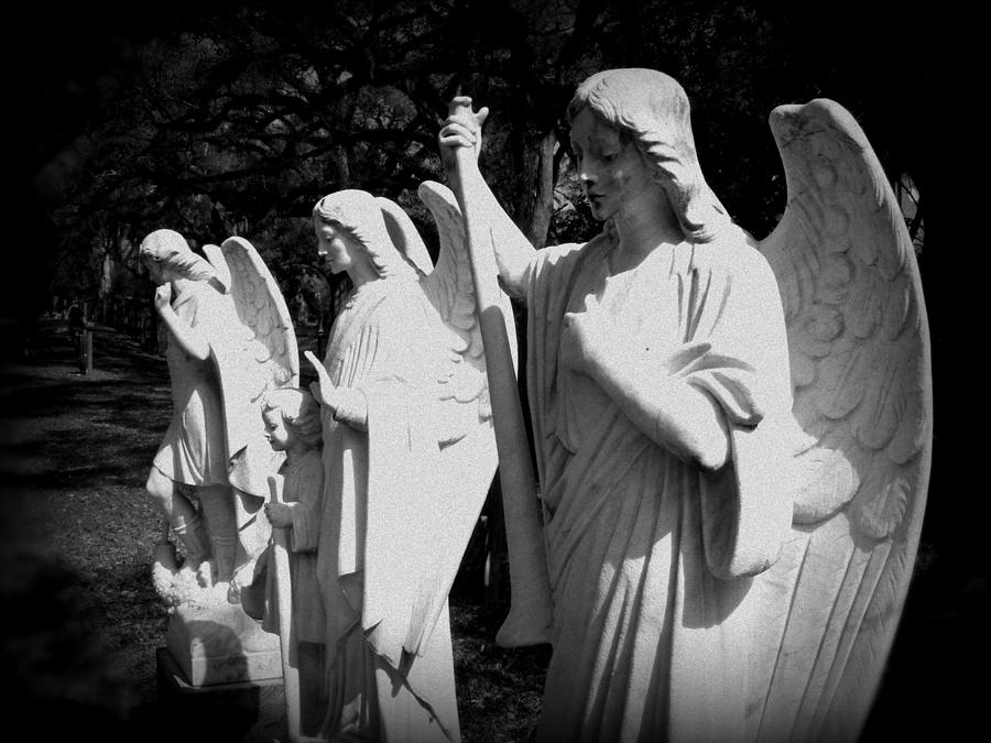 Cemetery angel statues Photograph by Toni and Rene Maggio