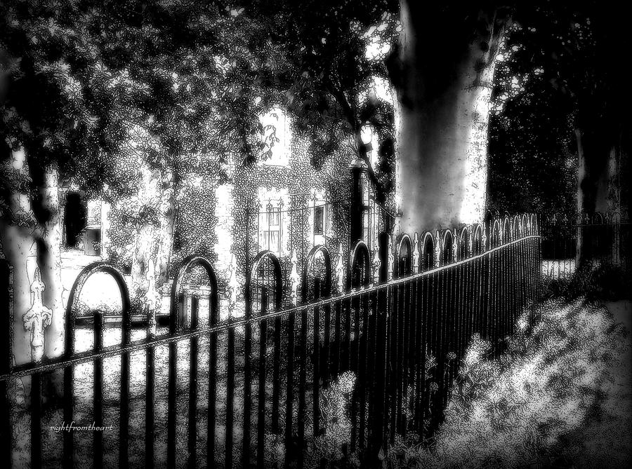 Iron Fence Photograph - Cemetery Fence by Bob and Kathy Frank
