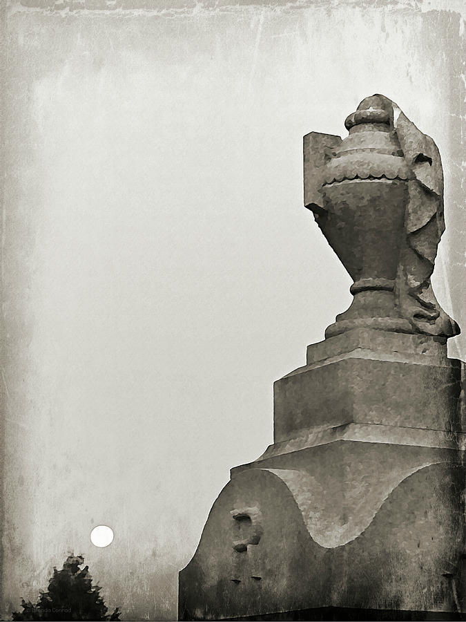 Moon Photograph - Cemetery Full Moon by Dark Whimsy