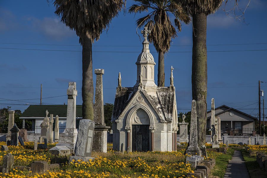 Cemetery in Galveston TX during the day Photograph by John McGraw